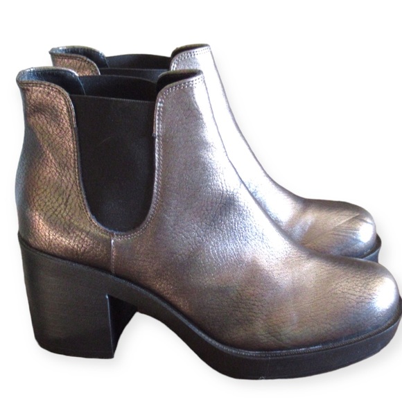 Perla Formentini Nucleo Leather Boots In Gunmetal - Picture 4 of 11
